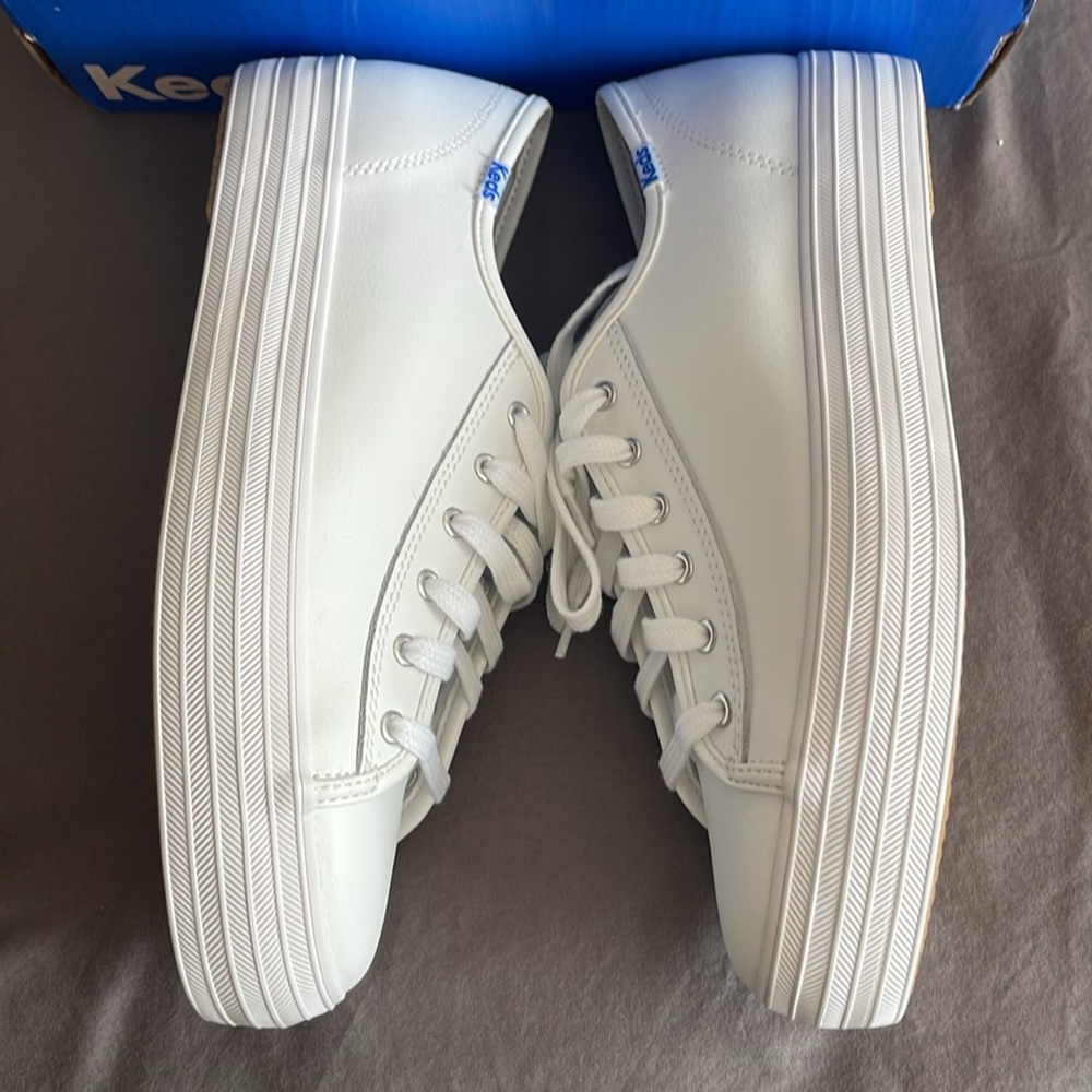 Keds Triple Kick White Leather Platform Sneaker 8.5 - Picture 5 of 9